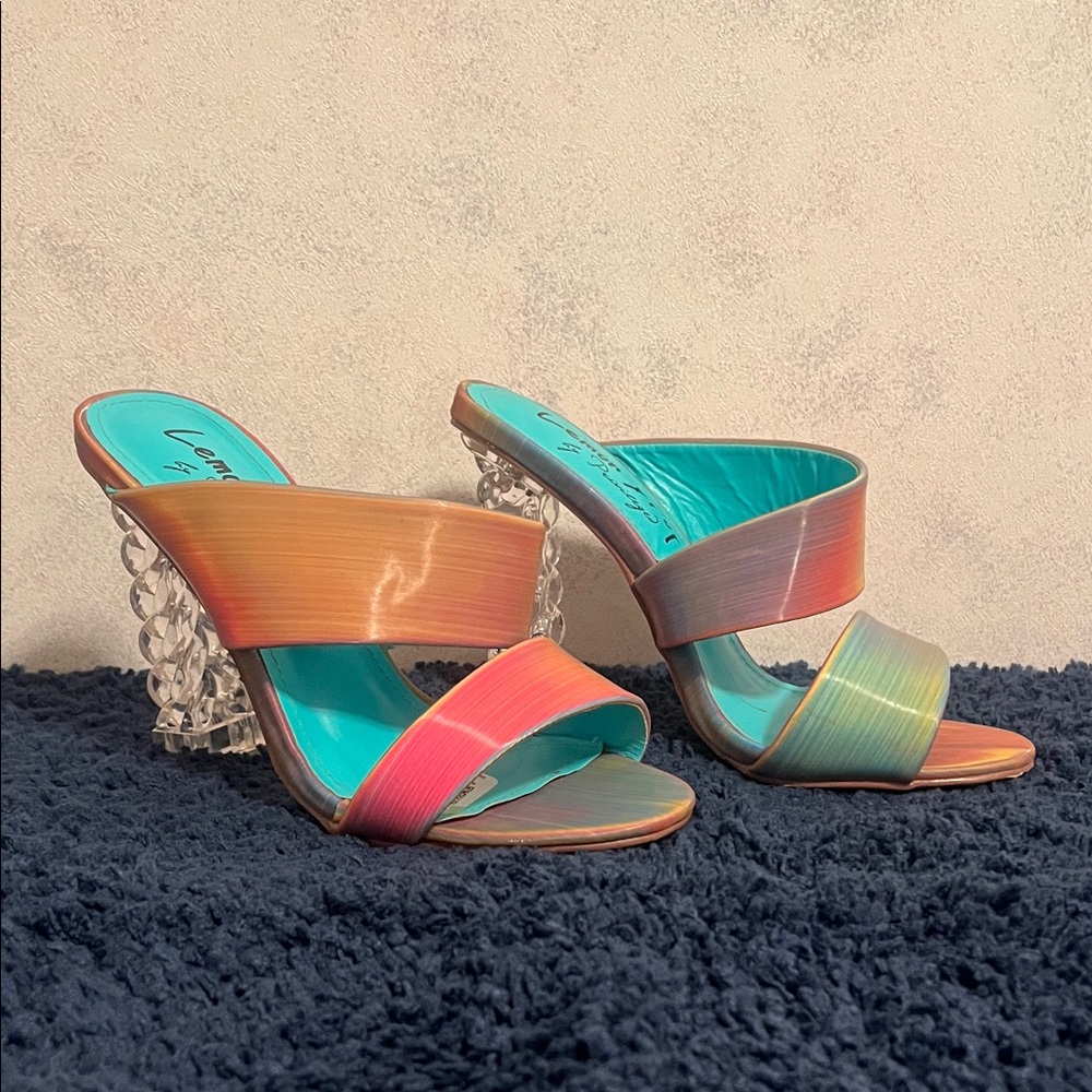 🌈Rainbow lemon drop heels🌈
